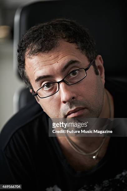 Portrait of English dance music producer and DJ Dave Clarke photographed at his recording studio in Amsterdam, on June 28, 2012.