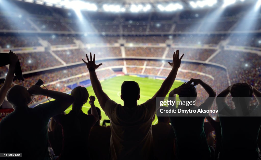 Soccer fans at stadium