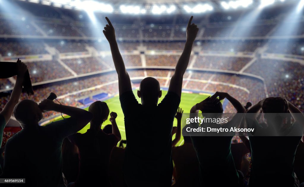 Soccer fans at stadium