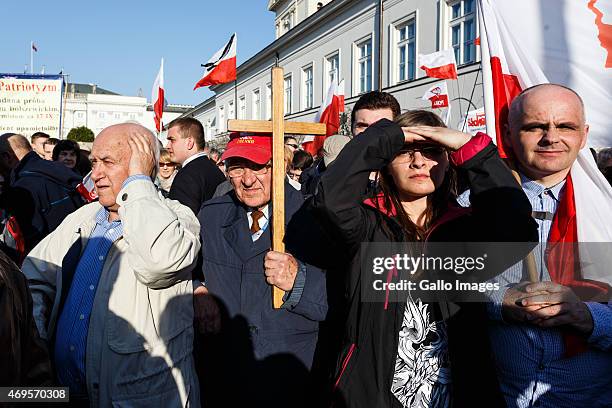 March commemorating the victims of the 2010 Smolensk airplane crash on April 10, 2015 in Warsaw, Poland. On 10 April, 2010 a Tupolev Tu-154M aircraft...