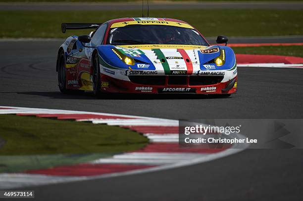 Corse car driven by Gianmaria Bruni of Italy and Toni Vilander of Finland in action during the FIA World Endurance Championship 6 Hours of...