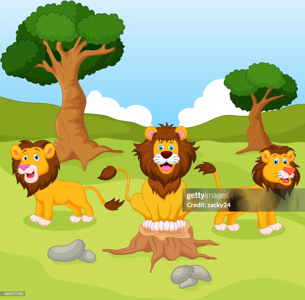 Funny Lion Cartoon High-Res Vector Graphic - Getty Images
