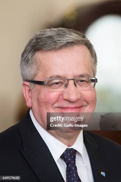 President Bronislaw Komorowski during his state visit on April 8, 2015 in Kiev, Ukraine. President Komorowski is on a two-day state visit to Ukraine.