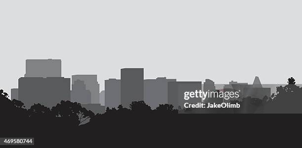 stadtansicht silhouette - city silhouette stock-grafiken, -clipart, -cartoons und -symbole