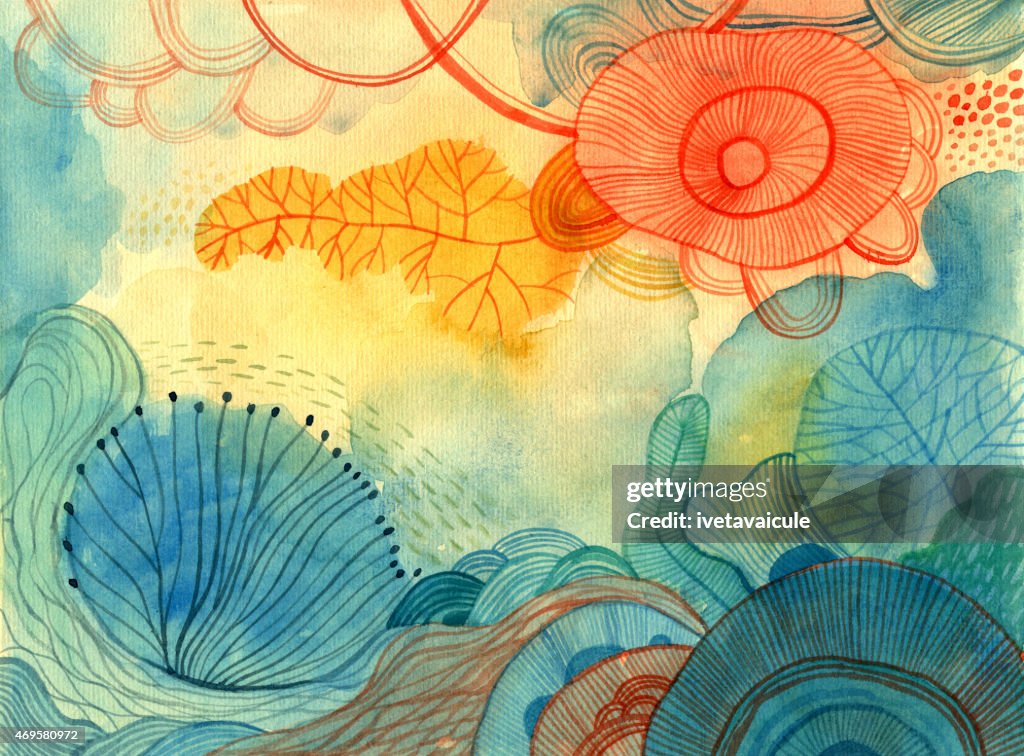 Abstract colourful watercolour background