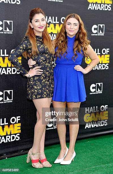 Actors Jennessa Rose and Julianna Rose attend Cartoon Network's fourth annual Hall of Game Awards at Barker Hangar on February 15, 2014 in Santa...