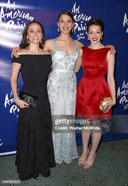 Ashlee Dupre, Caitlin Abraham and Gia Mongell attend the Broadway Opening Night After Party for 'An American In Paris' at The Pierre Hotel on April...