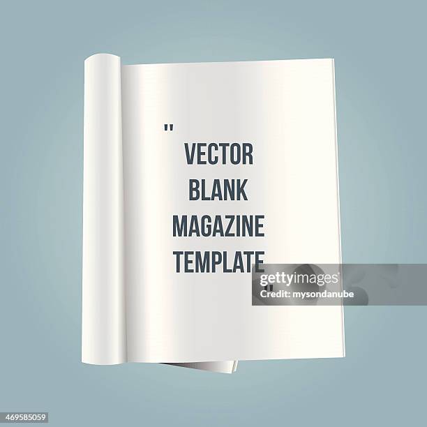 ilustraciones, imágenes clip art, dibujos animados e iconos de stock de revista en blanco vector de plantilla - libro abierto