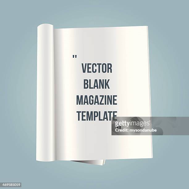 ilustrações, clipart, desenhos animados e ícones de modelo vector revista em branco - book