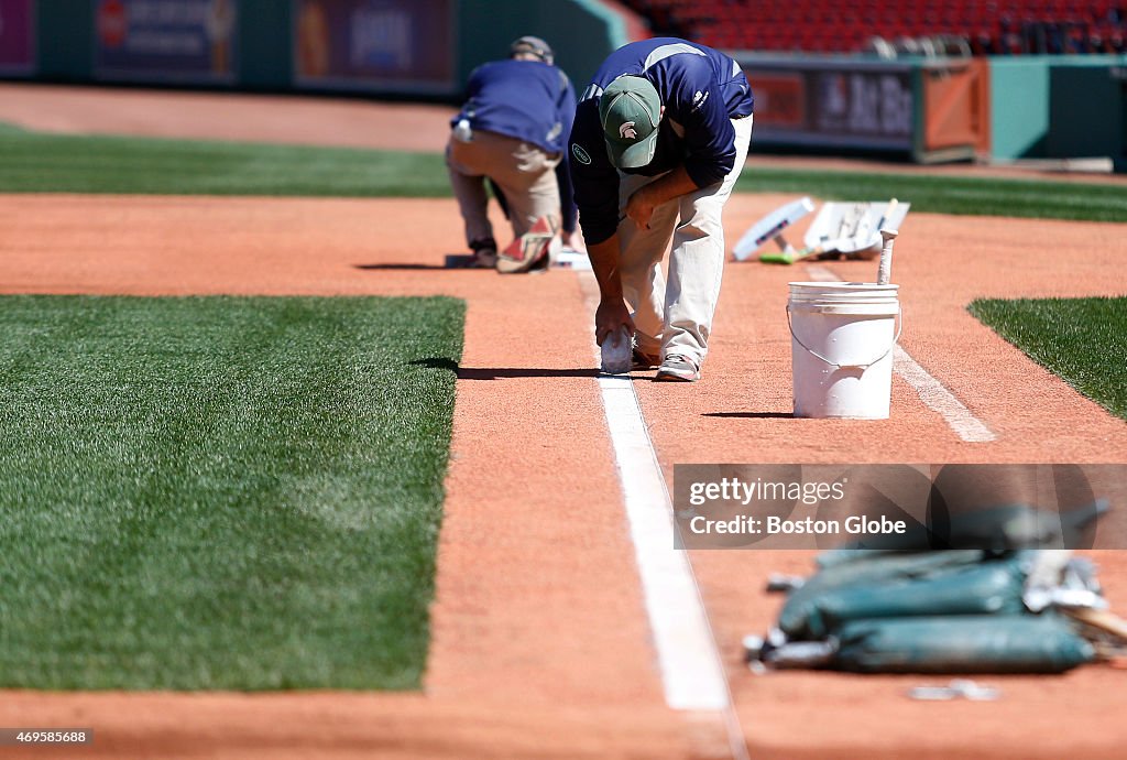 Fenway Park Prepares For Opening Day
