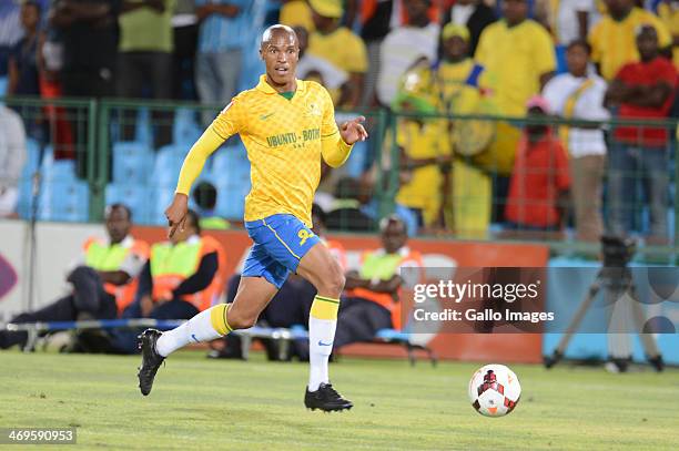 Thabo Nthethe during the Absa Premiership match between Mamelodi Sundowns and Ajax Cape Town at Loftus Stadium on February 15, 2014 in Pretoria,...