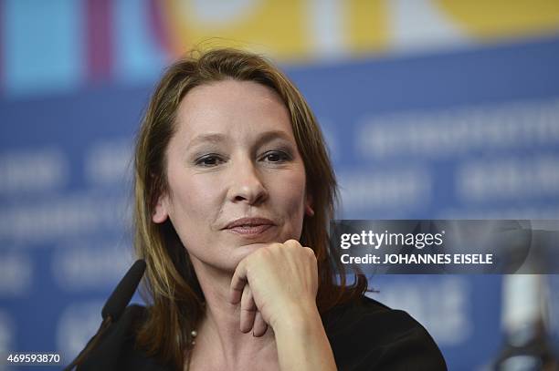 February 15, 2013 file photo shows French director Emmanuelle Bercot addressing a press conference for the film "On My Way" competing in the 63rd...