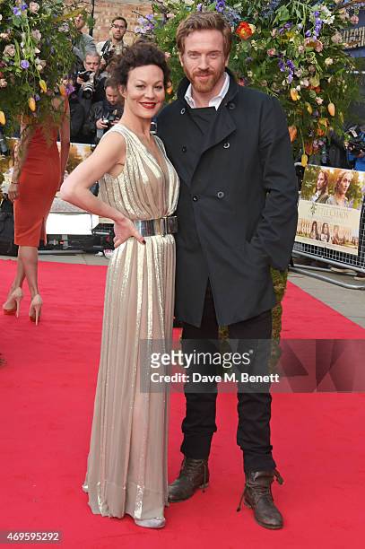 Helen McCrory and Damian Lewis attend the UK premiere of "A Little Chaos" at ODEON Kensington on April 13, 2015 in London, England.