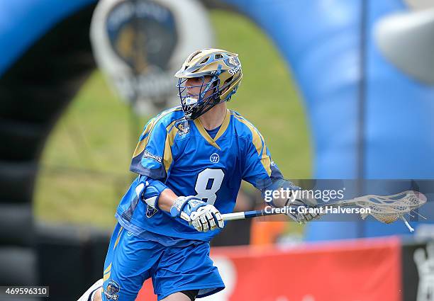 Josh Dionne of the Charlotte Hounds during their game against the Rochester Rattlers at American Legion Memorial Stadium on April 12, 2015 in...