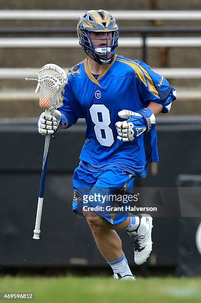 Josh Dionne of the Charlotte Hounds during their game against the Rochester Rattlers at American Legion Memorial Stadium on April 12, 2015 in...