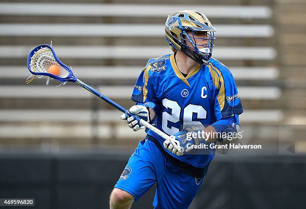 John Haus of the Charlotte Hounds during their game against the Rochester Rattlers at American Legion Memorial Stadium on April 12, 2015 in...