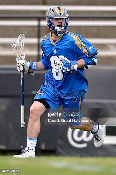 Josh Dionne of the Charlotte Hounds during their game against the Rochester Rattlers at American Legion Memorial Stadium on April 12, 2015 in...