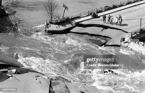 The waters of the Kennebec River in Skowhegan, Maine ripped through ...