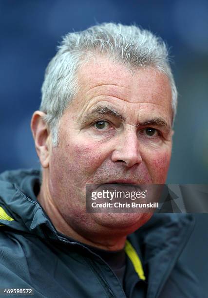 Southampton manager Martin Hunter looks on during the Under 21 Premier League Cup Final First Leg match between Blackburn Rovers and Southampton at...