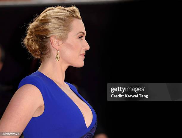 Kate Winslet attends the UK premiere of "A Little Chaos" at Odeon Kensington on April 13, 2015 in London, England.