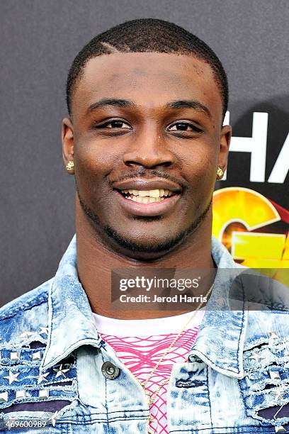 Athlete Chris Davis arrives at the 4th Annual Cartoon Network Hall Oof Game Awards at Barker Hangar on February 15, 2014 in Santa Monica, California.