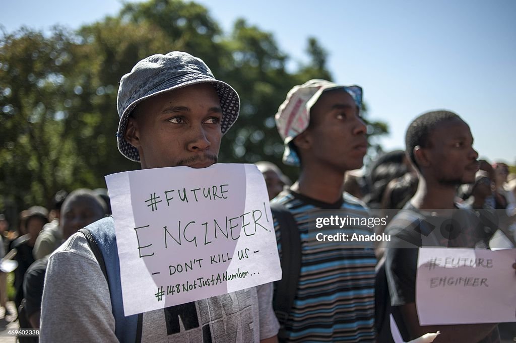 Students rally in solidarity with Kenya University attack victims in Johannesburg