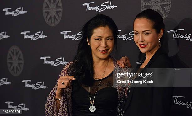 Actress Ankie Beilke and her mother Ankie Lau attend the Thomas Sabo Karma Night at Postpalast on February 15, 2014 in Munich, Germany.