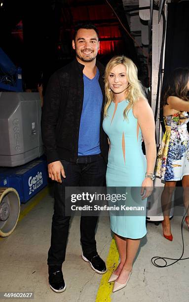 Player Joseph Fauria of the Detroit Lions and Olympic skier Lindsey Vonn attend Cartoon Network's fourth annual Hall of Game Awards at Barker Hangar...