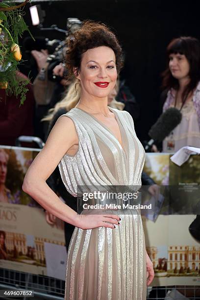 Helen McCrory attends the UK premiere of "A Little Chaos" at ODEON Kensington on April 13, 2015 in London, England.