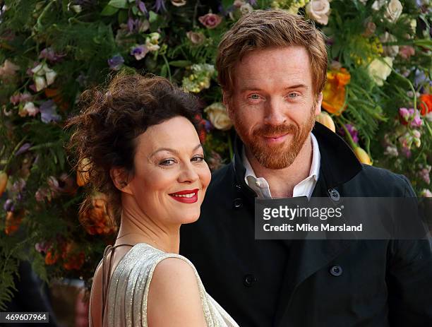Helen McCrory and Damian Lewis attend the UK premiere of "A Little Chaos" at ODEON Kensington on April 13, 2015 in London, England.