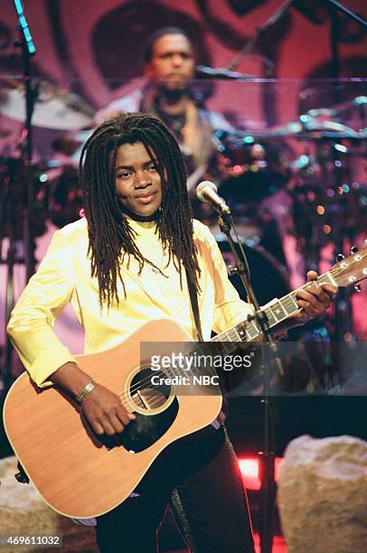 Episode 961 -- Pictured: Musical guest Tracy Chapman performs on July 16, 1996 --