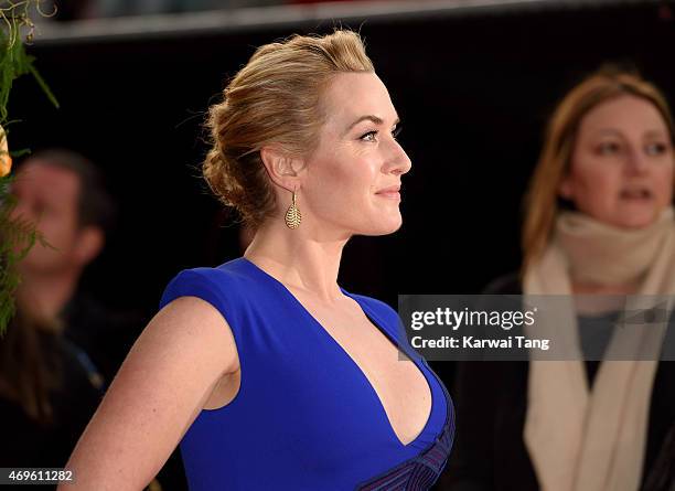 Kate Winslet attends the UK premiere of "A Little Chaos" at Odeon Kensington on April 13, 2015 in London, England.