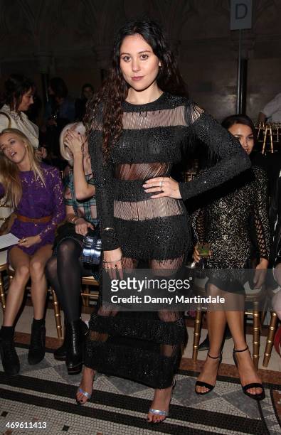 Eliza Doolittle attends the Julien Macdonald show at London Fashion Week AW14 at on February 15, 2014 in London, England.