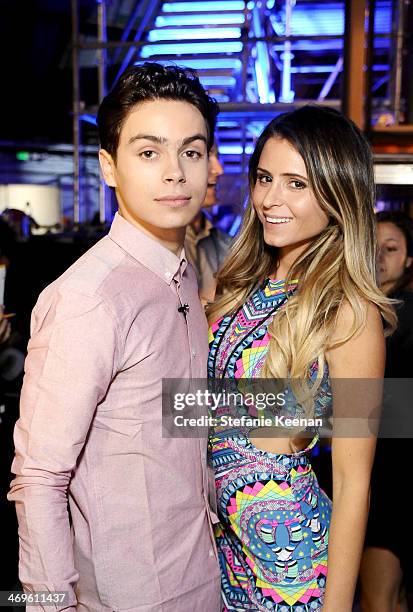 Actor Jake T. Austin and surfer Anastasia Ashley attend Cartoon Network's fourth annual Hall of Game Awards at Barker Hangar on February 15, 2014 in...