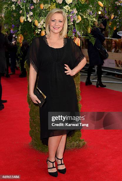 Suzanne Shaw attends the UK premiere of "A Little Chaos" at Odeon Kensington on April 13, 2015 in London, England.