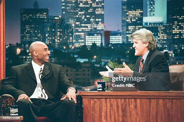 Episode 962 -- Pictured: Professional basketball player Kobe Bryant during an interview with host Jay Leno on July 17, 1996 --