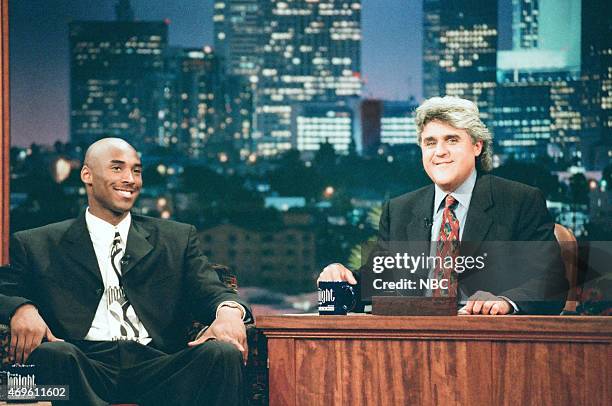 Episode 962 -- Pictured: Professional basketball player Kobe Bryant during an interview with host Jay Leno on July 17, 1996 --