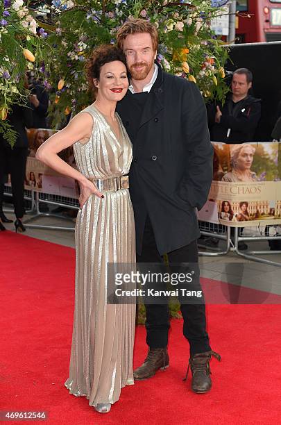 Helen McCrory and Damian Lewis attend the UK premiere of "A Little Chaos" at Odeon Kensington on April 13, 2015 in London, England.