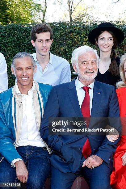 Paul Belmondo with his son Victor, Annabelle Waters Belmondo and Actor Jean Paul Belmondo attend Museum Paul Belmondo celebrates its 5th Anniversary...