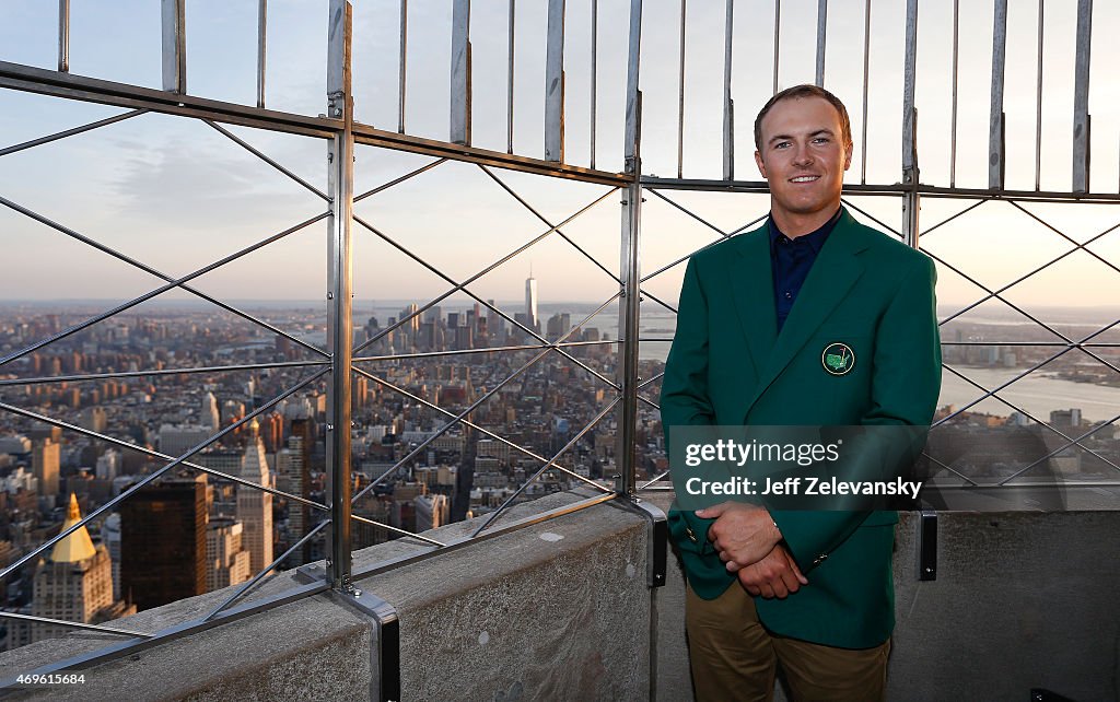 2015 Masters Champion Jordan Spieth Visits The Empire State Building