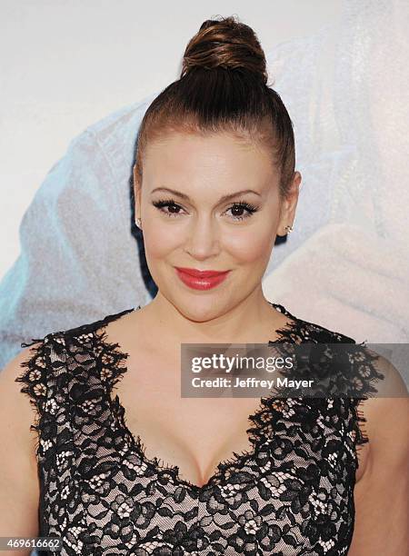 Actress Alyssa Milano attends the 'Get Hard' Los Angeles premiere held at the TCL Chinese Theatre IMAX on March 25, 2015 in Hollywood, California.