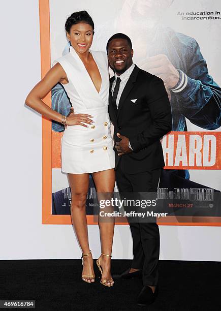 Actor Kevin Hart and Eniko Parrish attend the 'Get Hard' Los Angeles premiere held at the TCL Chinese Theatre IMAX on March 25, 2015 in Hollywood,...