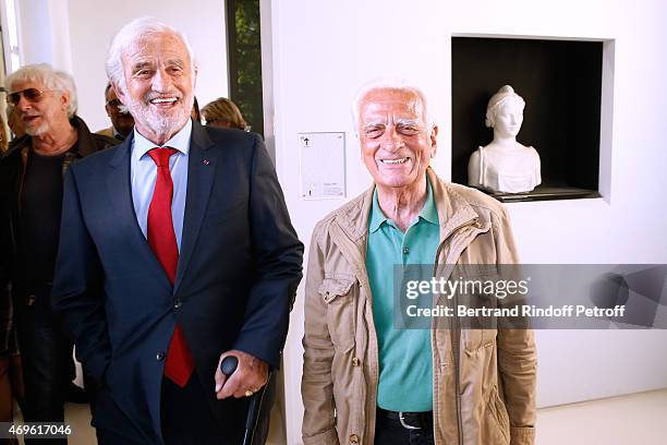 Actor Jean Paul Belmondo and his brother Alain Belmondo attend Museum Paul Belmondo celebrates its 5th Anniversary on April 13, 2015 in...