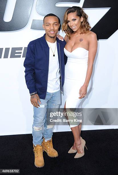 Recording Artist Bow Wow and Erica Mena arrive at the Los Angeles Premiere 'Furious 7' at TCL Chinese Theatre IMAX on April 1, 2015 in Hollywood,...