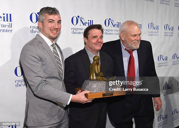 Executive Director at Eugene O'Neill Theater Center Preston Whiteway, Actor and Honoree Nathan Lane and Brian Dennehy attend The Eugene O'Neill...