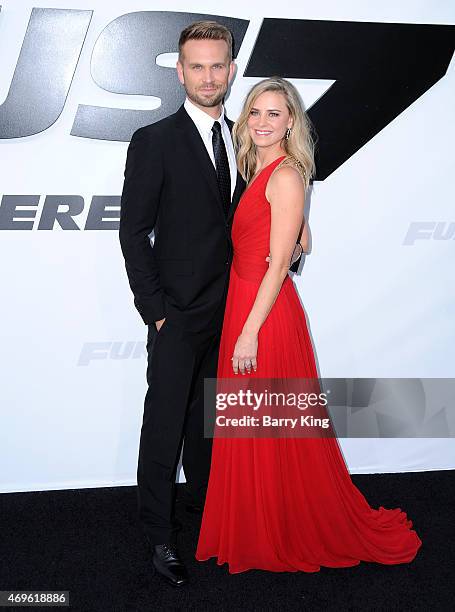 Actor John Brotherton and wife Alison Brotherton arrive at the Los Angeles Premiere 'Furious 7' at TCL Chinese Theatre IMAX on April 1, 2015 in...