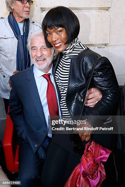 Actor Jean Paul Belmondo and Angela Basset attend Museum Paul Belmondo celebrates its 5th Anniversary on April 13, 2015 in Boulogne-Billancourt,...