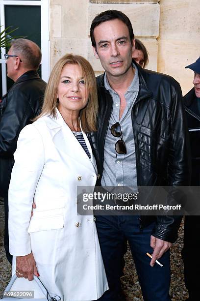 Actors Nicole calfan and Anthony Delon attend Museum Paul Belmondo celebrates its 5th Anniversary on April 13, 2015 in Boulogne-Billancourt, France.