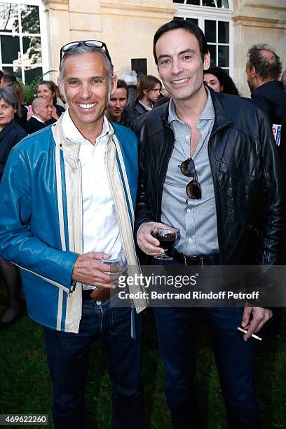 Paul Belmondo and Anthony Delon attend Museum Paul Belmondo celebrates its 5th Anniversary on April 13, 2015 in Boulogne-Billancourt, France.