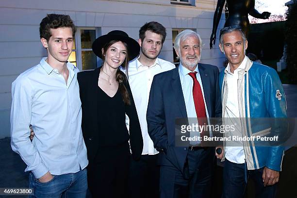 Jean-Paul Belmondo with his niece Annabelle Waters Belmondo , his son Paul Belmondo , his grandsons Alessandro and Victor attend Museum Paul Belmondo...
